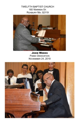 mr. John Weeks  piano dedication